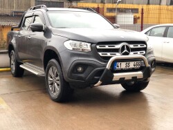 Mercedes X-Class Off Road Krom Poliüretan Ön Koruma Ön Tampon Koruma Demiri Amazonplus Chrome 2017+ PWT15 - 2