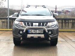 Mitsubishi L200 Off Road Krom Poliüretan Ön Koruma Ön Tampon Koruma Demiri Amazonplus Chrome 2007+ PWT15 - 1