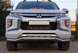 Mitsubishi L200 Off Road Saclı Ön Koruma Ön Tampon Koruma Demiri Krom Gloplus Chrome 2007+ PST21 - 1