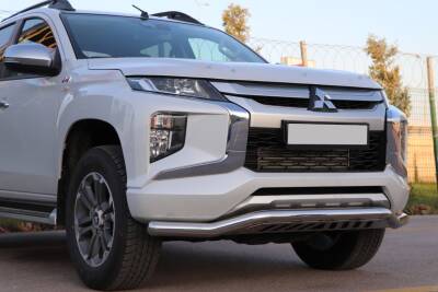 Mitsubishi L200 Off Road Saclı Ön Koruma Ön Tampon Koruma Demiri Krom Gloplus Chrome 2007+ PST21 - 2