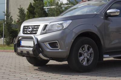 Nissan Navara Off Road Krom Poliüretan Ön Koruma Ön Tampon Koruma Demiri Amazonplus Chrome 2006+ PWT15 - 2