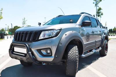 Nissan Navara Off Road Poliüretan Ön Koruma Ön Tampon Koruma Demiri Amazonplus Black 2006+ PWT16 - 3