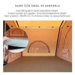 Roxform 2 Kişilik Araç Üstü Termal Kamp Çadırı 4 Mevsim 125x200 Cm - 4