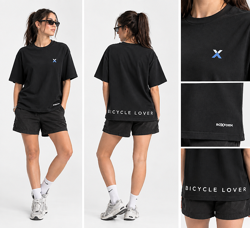 Roxform Bicycle Lover Baskılı Oversize Tişört | Unisex Bisiklet Tişörtü - Roxform