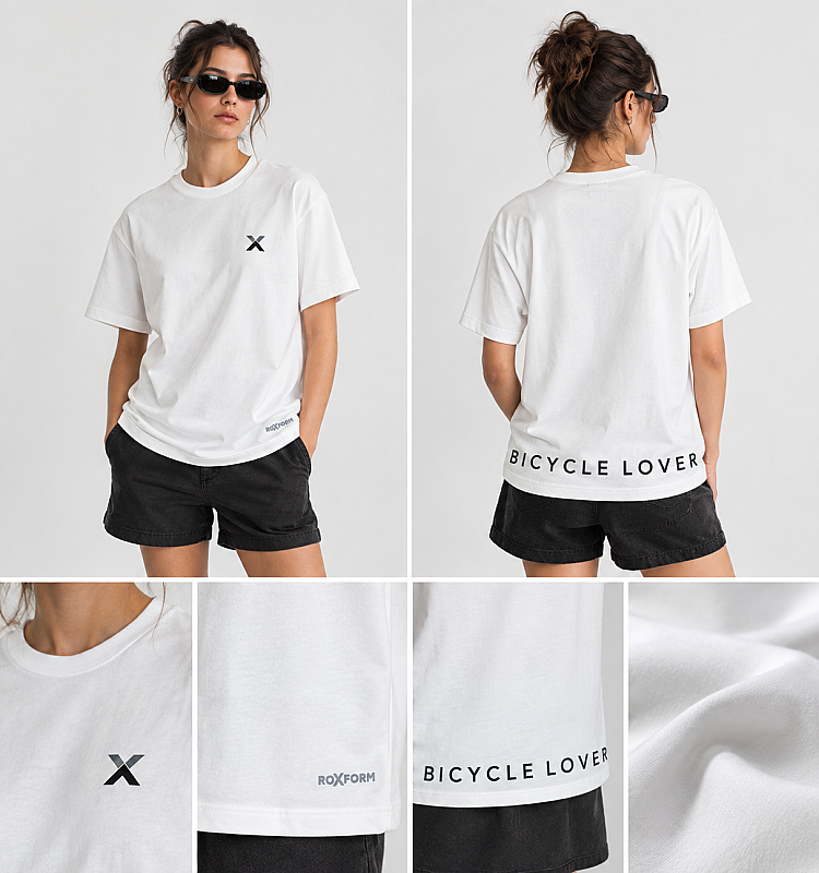 Roxform Bicycle Lover Baskılı Oversize Tişört | Unisex Bisiklet Tişörtü - 6
