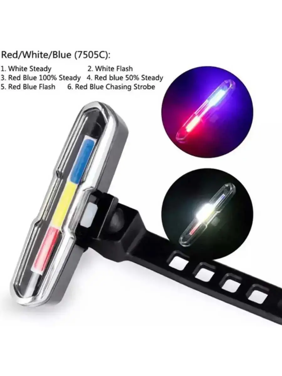 Roxform Bisiklet USB Şarjlı Led Işık Çakar Arka Lamba XBYC 6017-3 - 6