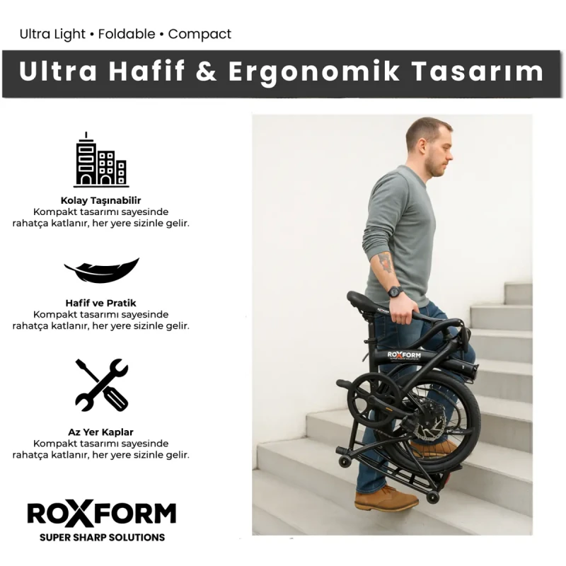 Roxform M-100 Katlanır Bisiklet – 16 Jant, 5 Vites, Alüminyum Kadro - 3