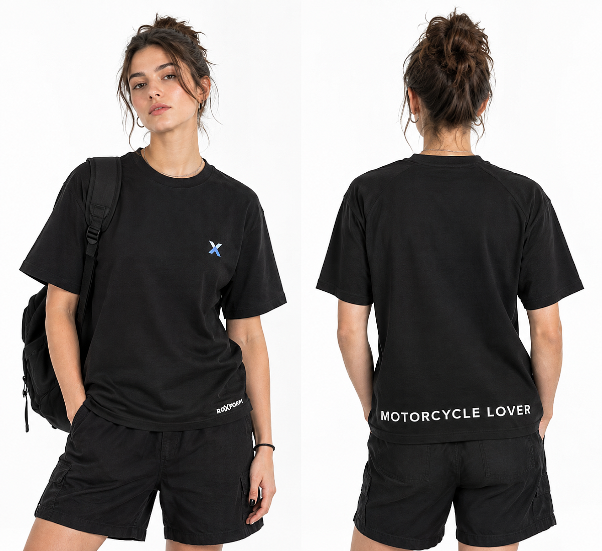 Roxform Motorcycle Lover Baskılı Oversize Tişört | Unisex Bisiklet Tişörtü - 8