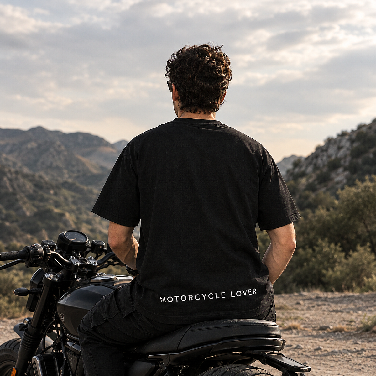 Roxform Motorcycle Lover Baskılı Oversize Tişört | Unisex Bisiklet Tişörtü - 9