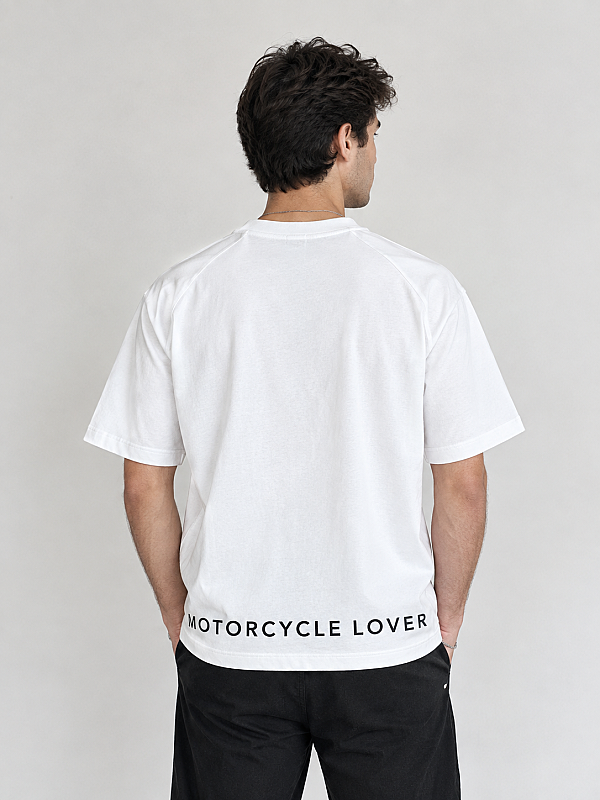 Roxform Motorcycle Lover Baskılı Oversize Tişört | Unisex Bisiklet Tişörtü - 11