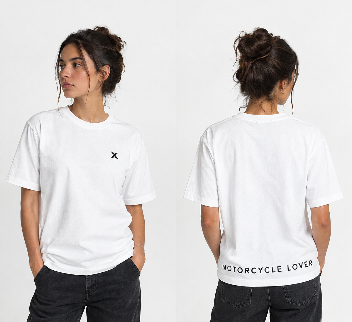 Roxform Motorcycle Lover Baskılı Oversize Tişört | Unisex Bisiklet Tişörtü - 12