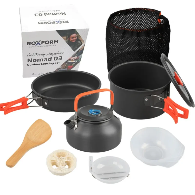 Roxform Nomad 03 Kamp Tencere Seti – 4 Kişilik Çok Fonksiyonlu Set - Roxform (1)