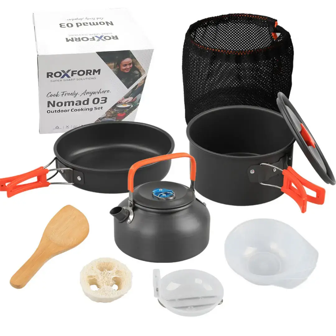 Roxform Nomad 03 Kamp Tencere Seti – 4 Kişilik Çok Fonksiyonlu Set - 2