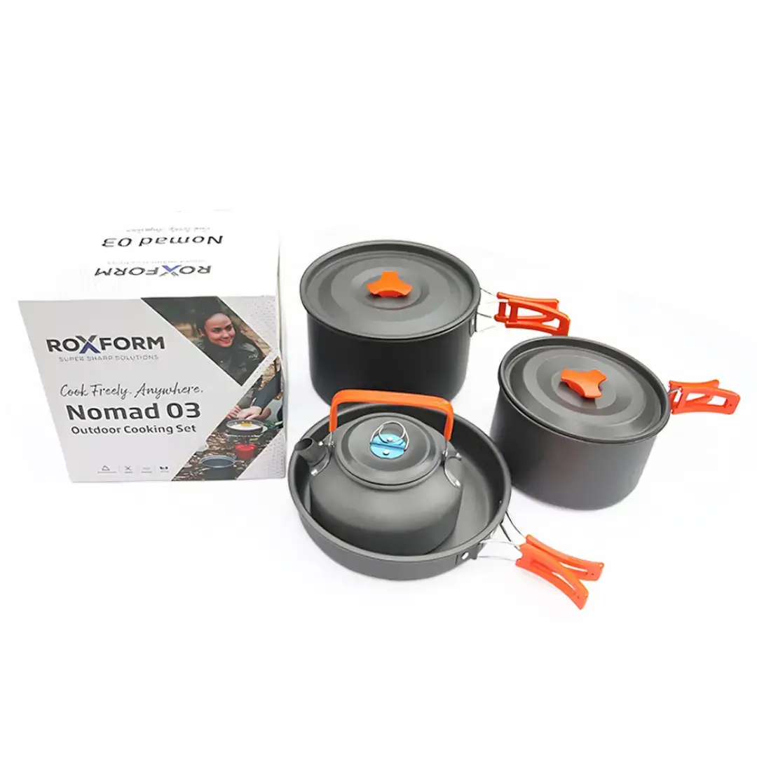 Roxform Nomad 03 Kamp Tencere Seti – 4 Kişilik Çok Fonksiyonlu Set - 4