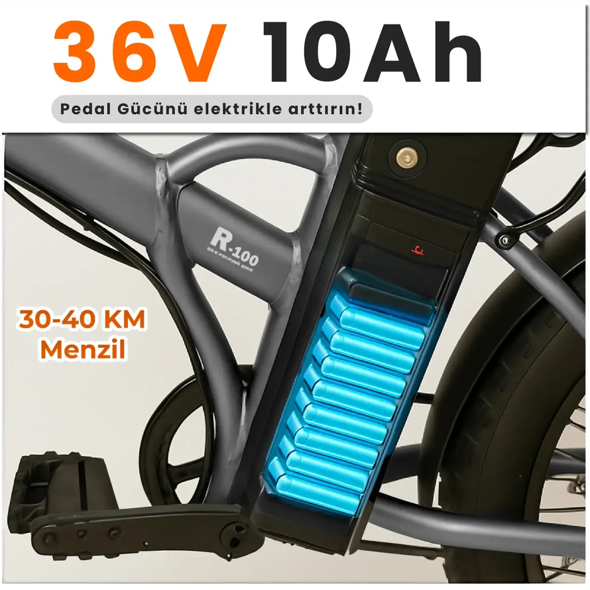 Roxform R-100 Elektrikli Katlanabilir Bisiklet 20 İnç Şehir Bisikleti - 27