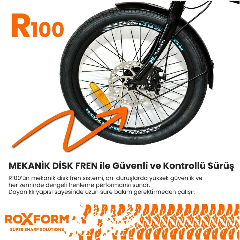 Roxform R-100 Elektrikli Katlanabilir Bisiklet 20 İnç Şehir Bisikleti - 38