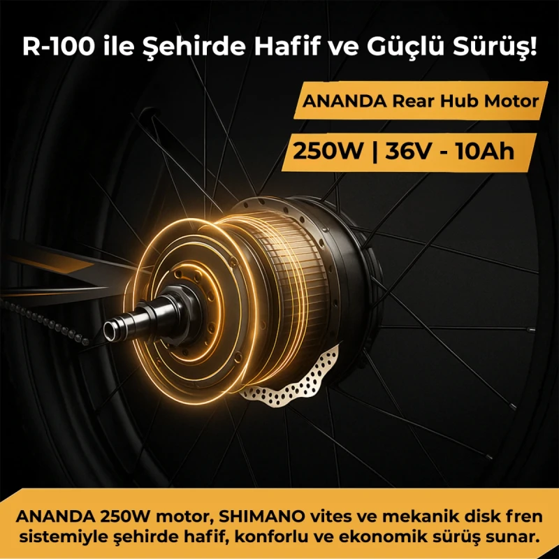 Roxform R-100 Elektrikli Katlanabilir Bisiklet 20 İnç Şehir Bisikleti - 34