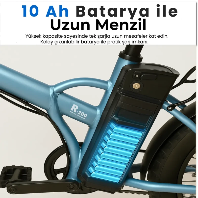 Roxform R-200 Elektrikli Katlanabilir Bisiklet 10AH Shimano Altus 20 İnç Şehir Bisikleti - 8