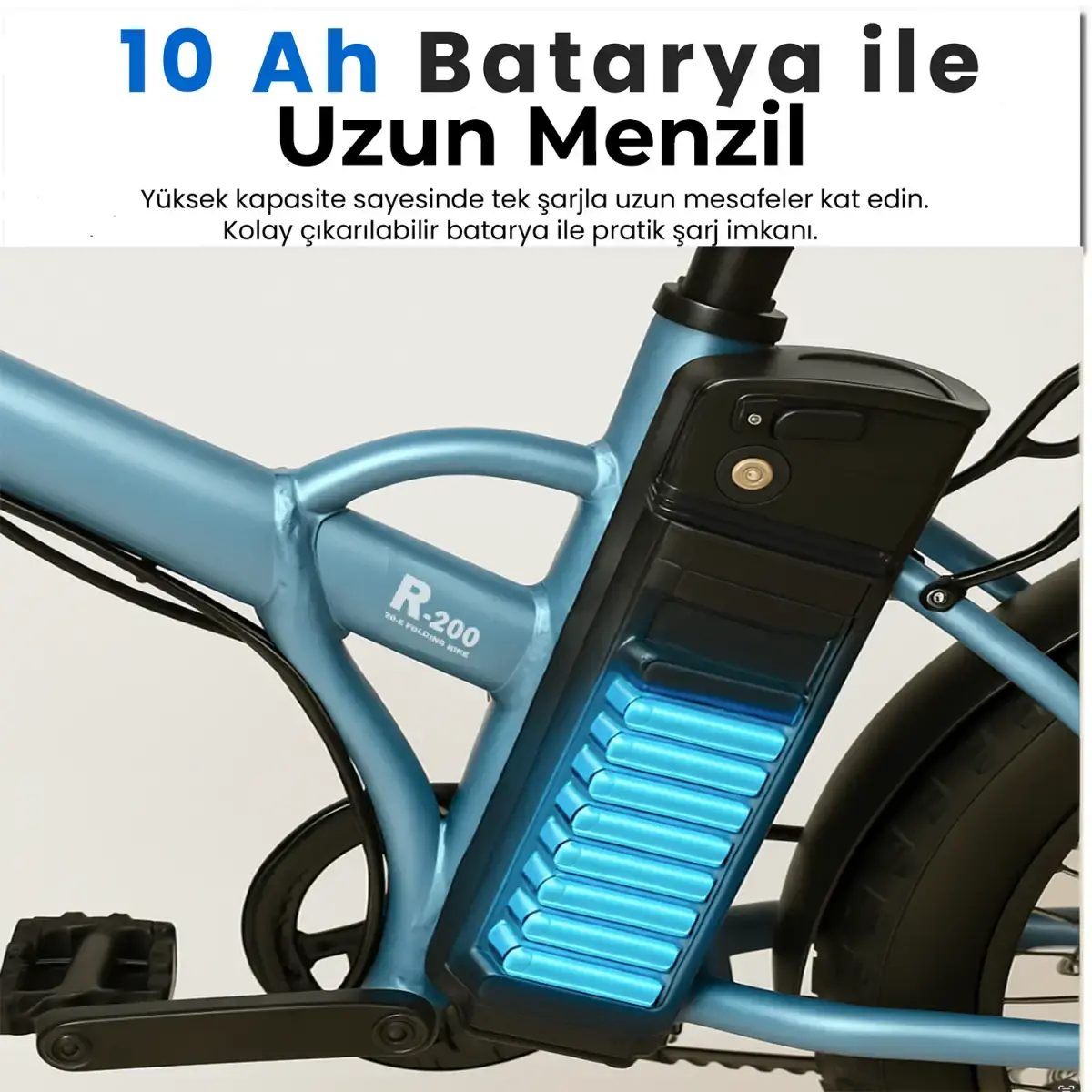 Roxform R-200 Elektrikli Katlanabilir Bisiklet 10AH Shimano Altus 20 İnç Şehir Bisikleti - 8