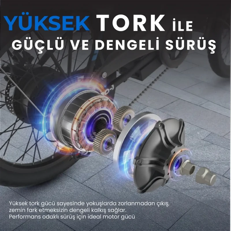 Roxform R-200 Elektrikli Katlanabilir Bisiklet 10AH Shimano Altus 20 İnç Şehir Bisikleti - 37