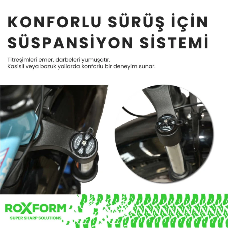Roxform R-200 PRO Elektrikli Katlanabilir Bisiklet 10AH/13AH Shimano Altus Hidrolik Fren Şehir Bisikleti - 8