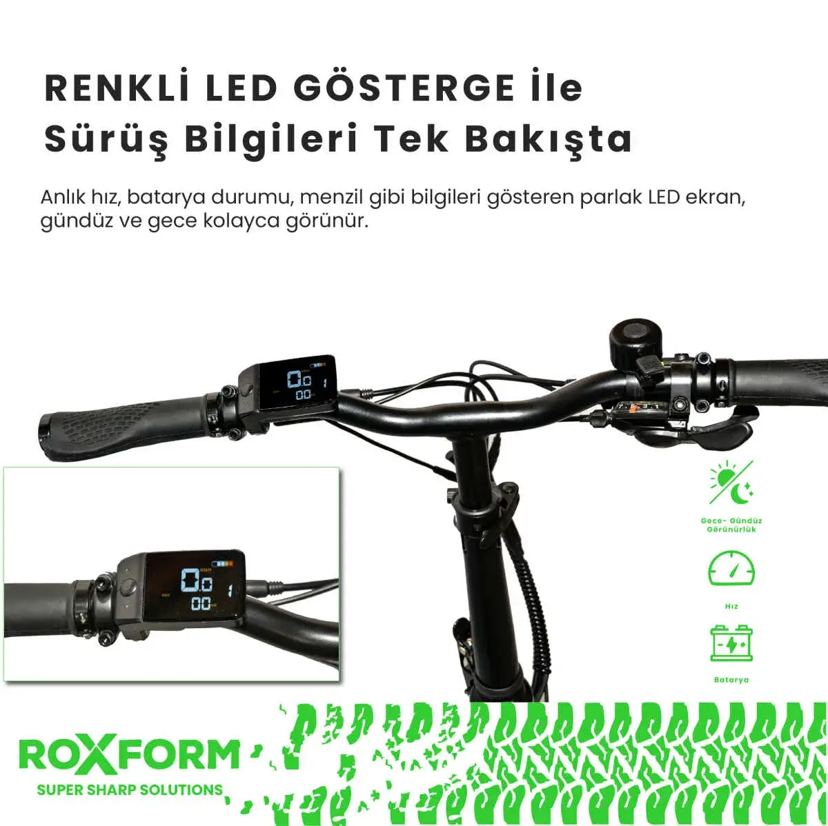 Roxform R-200 PRO Elektrikli Katlanabilir Bisiklet 10AH/13AH Shimano Altus Hidrolik Fren Şehir Bisikleti - 6