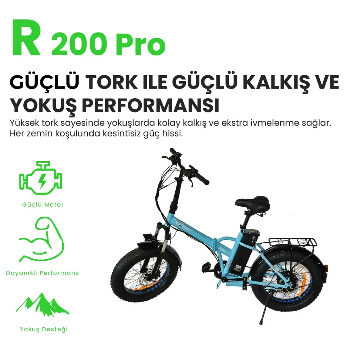 Roxform R-200 PRO Elektrikli Katlanabilir Bisiklet 10AH/13AH Shimano Altus Hidrolik Fren Şehir Bisikleti - 22