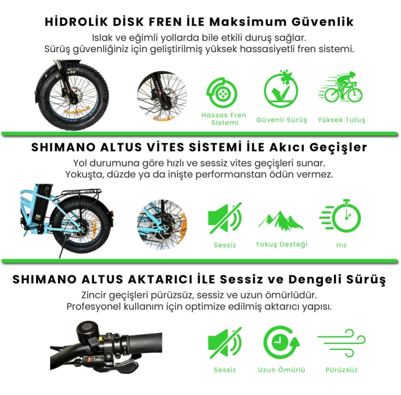 Roxform R-200 PRO Elektrikli Katlanabilir Bisiklet 10AH/13AH Shimano Altus Hidrolik Fren Şehir Bisikleti - 35
