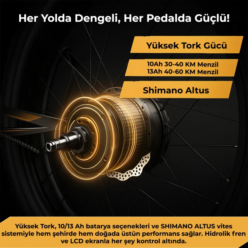 Roxform R-200 PRO Elektrikli Katlanabilir Bisiklet 10AH/13AH Shimano Altus Hidrolik Fren Şehir Bisikleti - 32