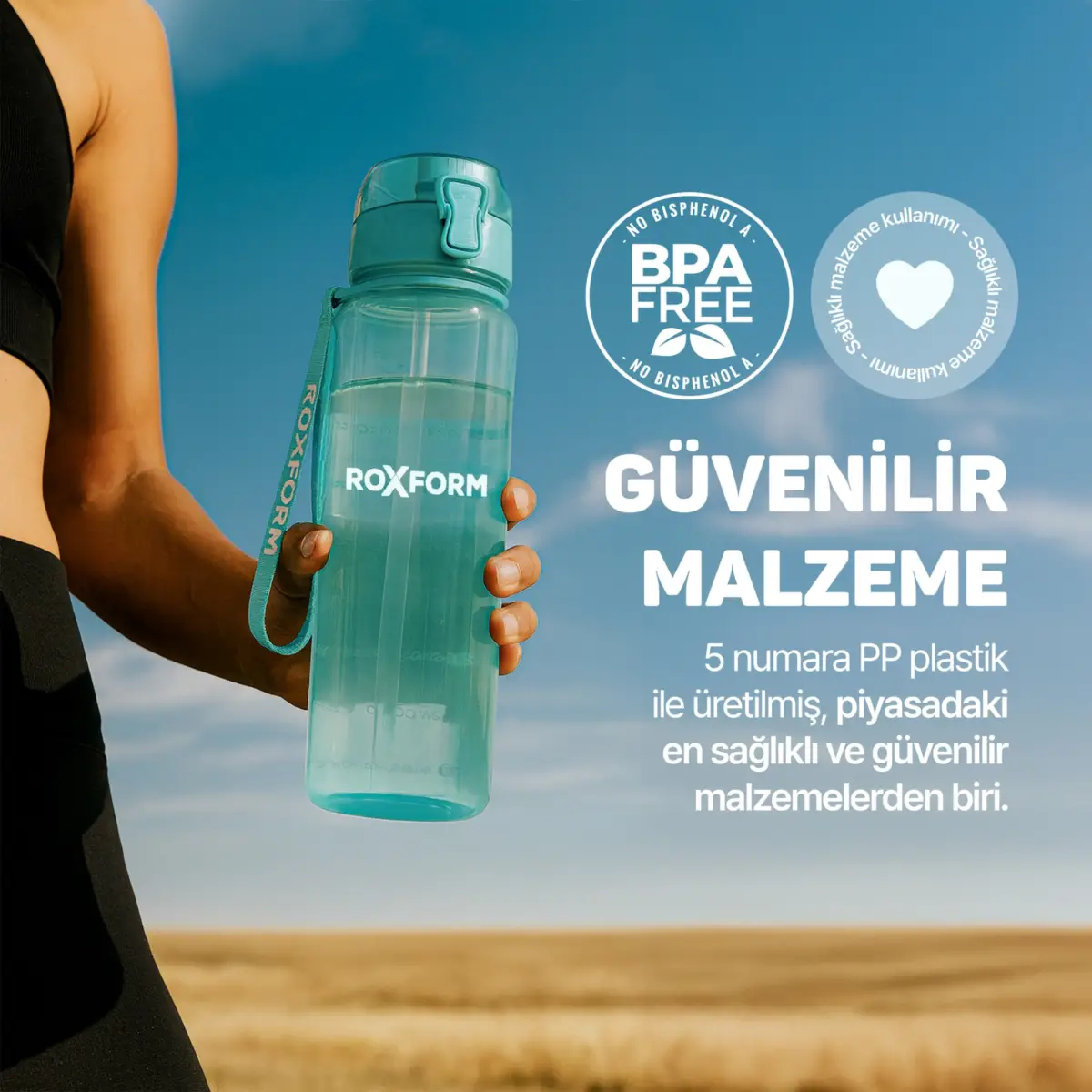 Roxform Suluk Matara 1100 ml, Premium PP Malzeme, Sağlıklı BPA & BPS İçermez, Kılıflı, Çift Kapaklı, Koku Yapmaz, Sızdırmaz ve Dayanıklı, Mavi - 12