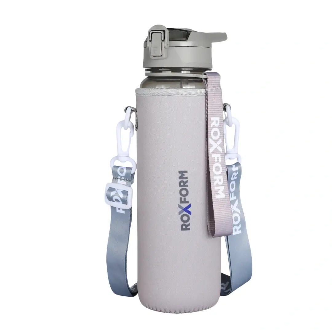 Roxform Suluk Matara 1100 ml, Premium PP Malzeme, Sağlıklı BPA & BPS İçermez, Kılıflı, Çift Kapaklı, Koku Yapmaz, Sızdırmaz ve Dayanıklı, Gri - 4
