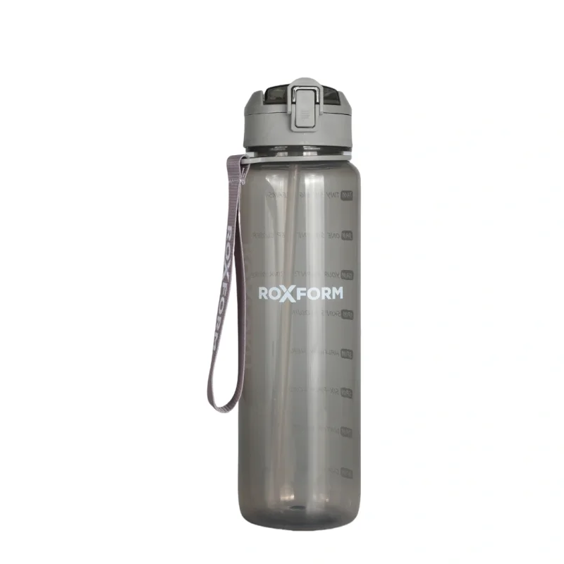 Roxform Suluk Matara 1100 ml, Premium PP Malzeme, Sağlıklı BPA & BPS İçermez, Kılıflı, Çift Kapaklı, Koku Yapmaz, Sızdırmaz ve Dayanıklı, Gri - 5