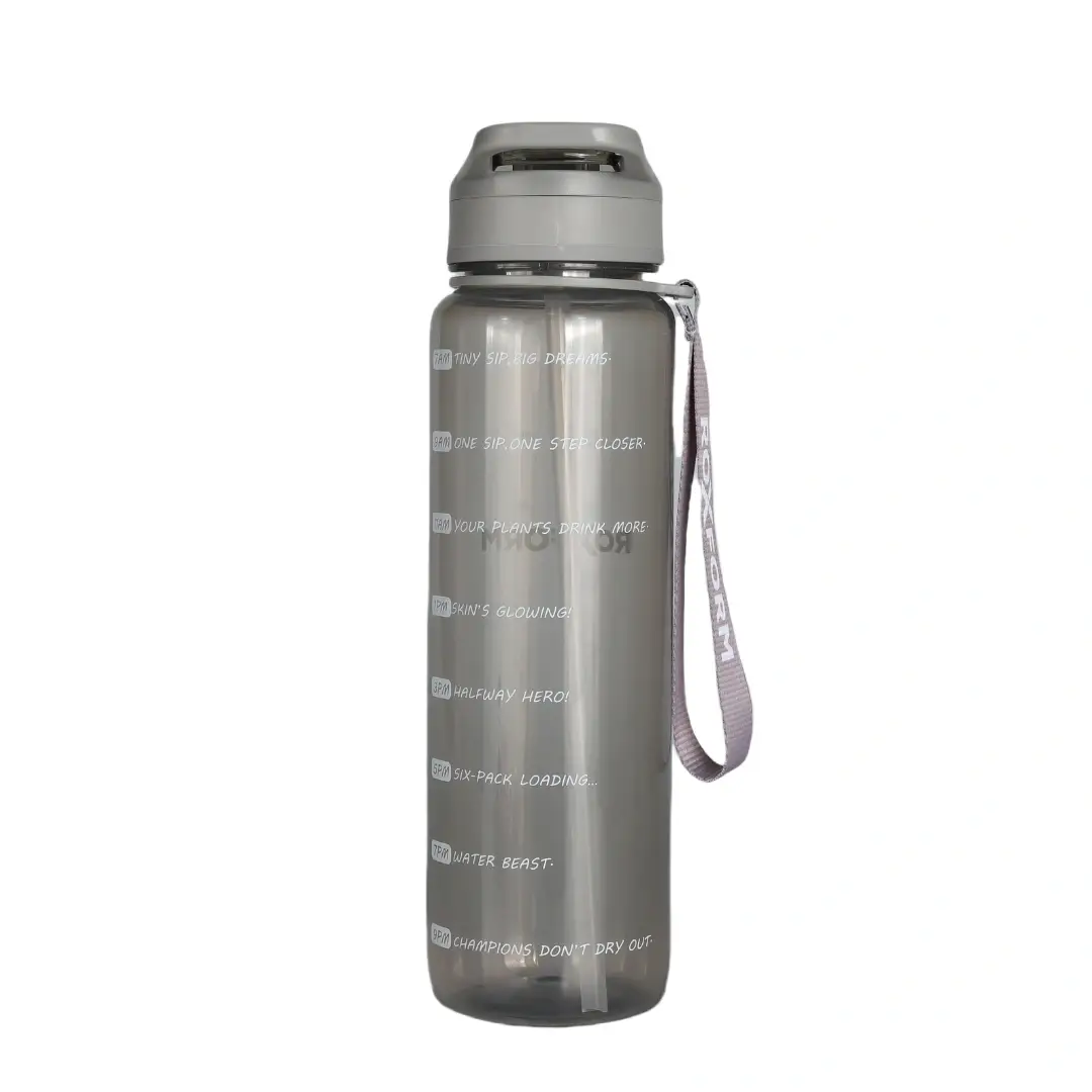 Roxform Suluk Matara 1100 ml, Premium PP Malzeme, Sağlıklı BPA & BPS İçermez, Kılıflı, Çift Kapaklı, Koku Yapmaz, Sızdırmaz ve Dayanıklı, Gri - 6