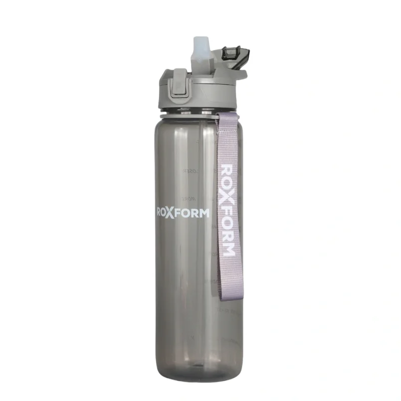 Roxform Suluk Matara 1100 ml, Premium PP Malzeme, Sağlıklı BPA & BPS İçermez, Kılıflı, Çift Kapaklı, Koku Yapmaz, Sızdırmaz ve Dayanıklı, Gri - 7