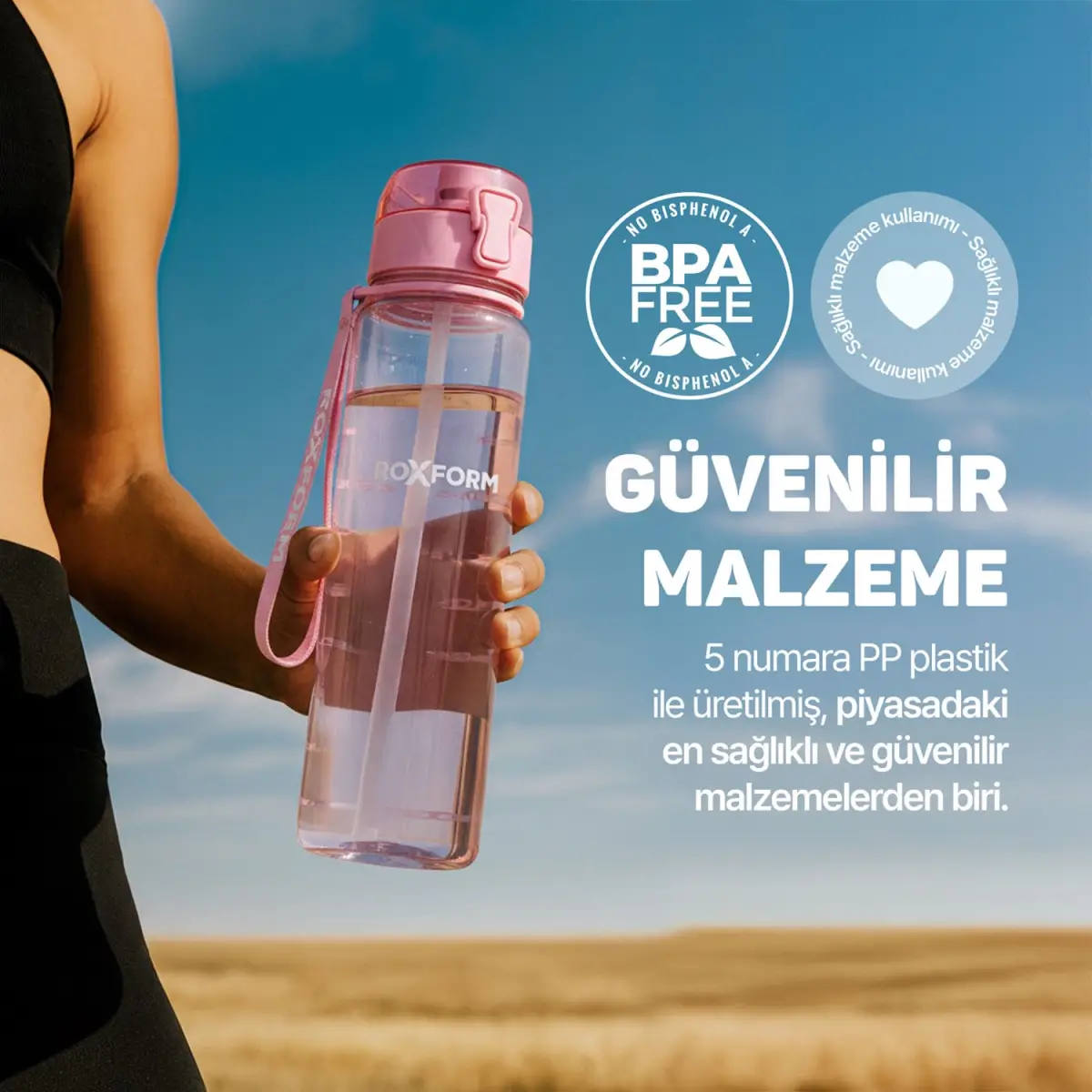 Roxform Suluk Matara 1100 ml, Premium PP Malzeme, Sağlıklı BPA & BPS İçermez, Kılıflı, Çift Kapaklı, Koku Yapmaz, Sızdırmaz ve Dayanıklı, Pembe - 13