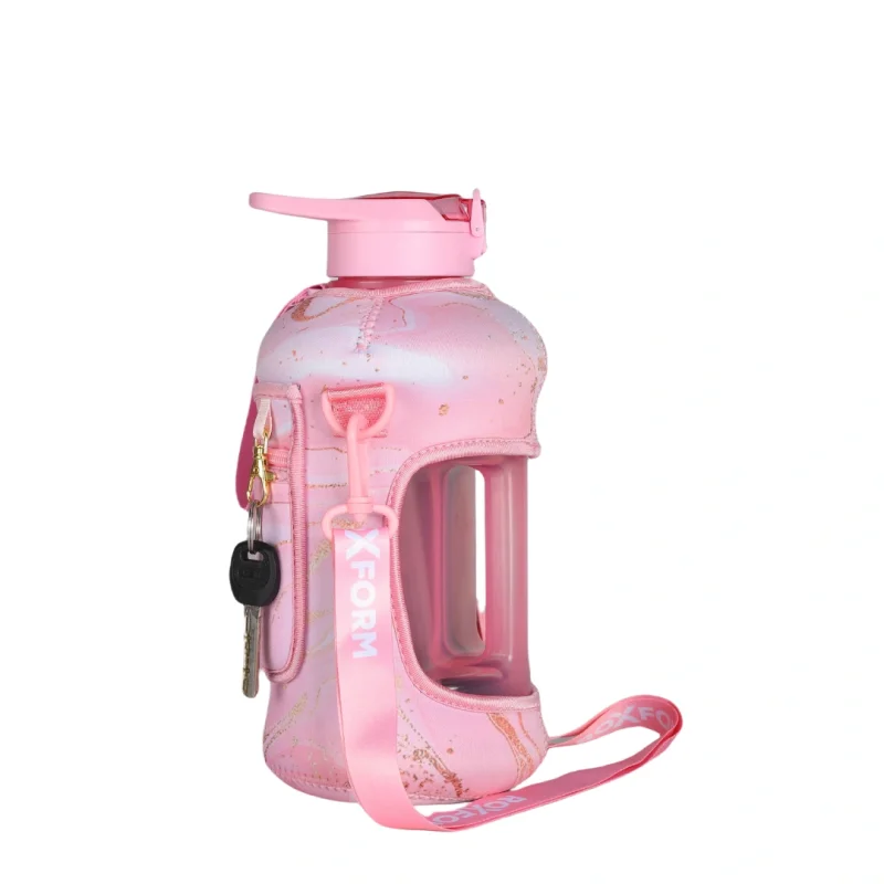 Roxform Suluk Matara 2200 ml, Premium PP Malzeme, Sağlıklı BPA & BPS İçermez, Kılıflı, Çift Kapaklı, Koku Yapmaz, Sızdırmaz ve Dayanıklı,Pembe Desen Cep Kılıf, Pembe - 4
