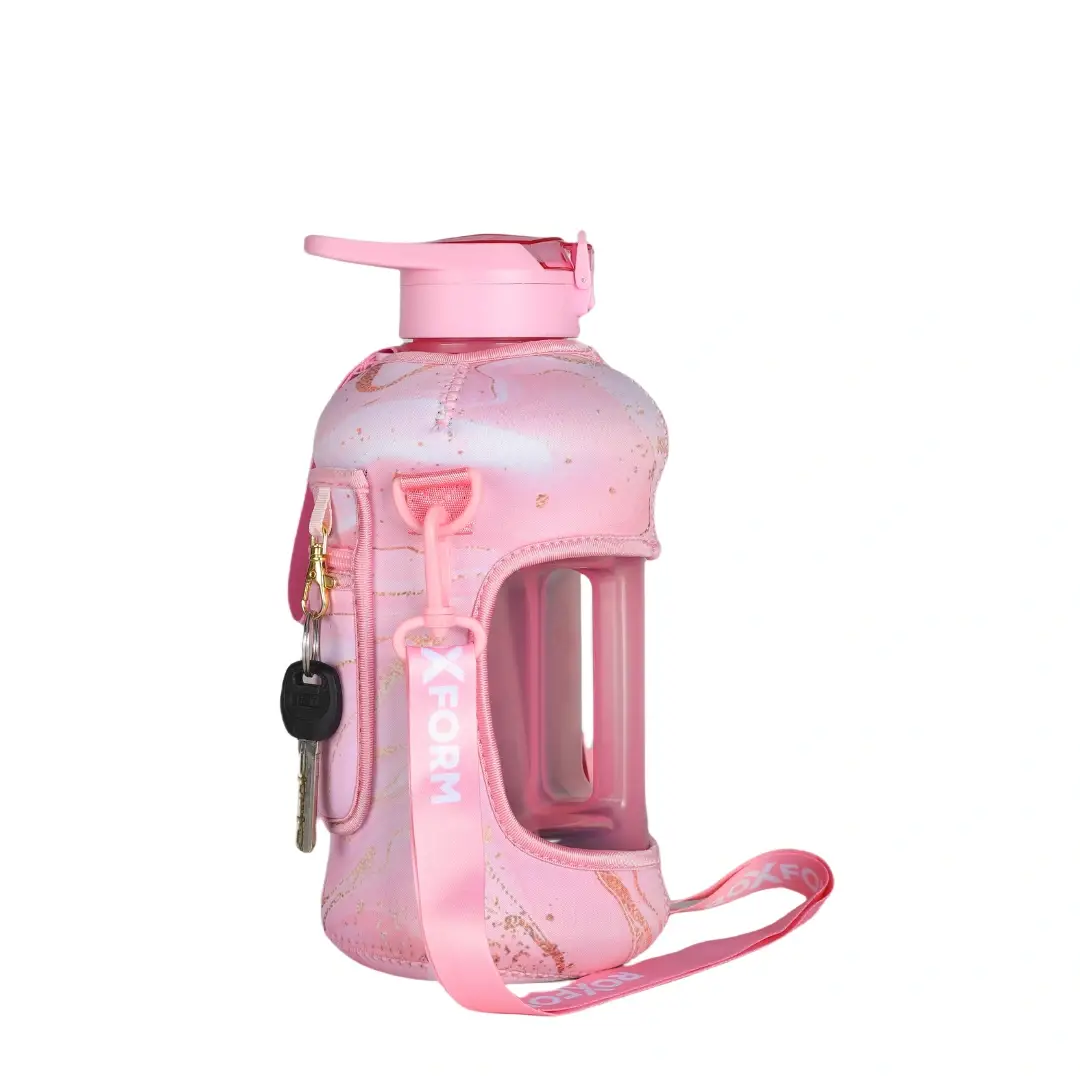 Roxform Suluk Matara 2200 ml, Premium PP Malzeme, Sağlıklı BPA & BPS İçermez, Kılıflı, Çift Kapaklı, Koku Yapmaz, Sızdırmaz ve Dayanıklı,Pembe Desen Cep Kılıf, Pembe - 4