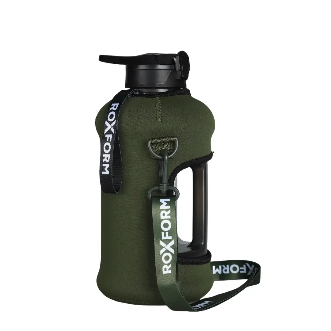 Roxform Suluk Matara 2200 ml, Premium PP Malzeme, Sağlıklı BPA & BPS İçermez, Kılıflı, Çift Kapaklı, Koku Yapmaz, Sızdırmaz ve Dayanıklı, Haki Kılıf, Siyah - 4