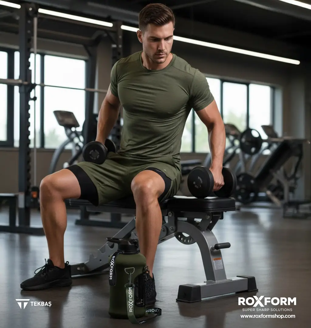 Roxform Suluk Matara 2200 ml, Premium PP Malzeme, Sağlıklı BPA & BPS İçermez, Kılıflı, Çift Kapaklı, Koku Yapmaz, Sızdırmaz ve Dayanıklı, Haki Kılıf, Siyah - 2