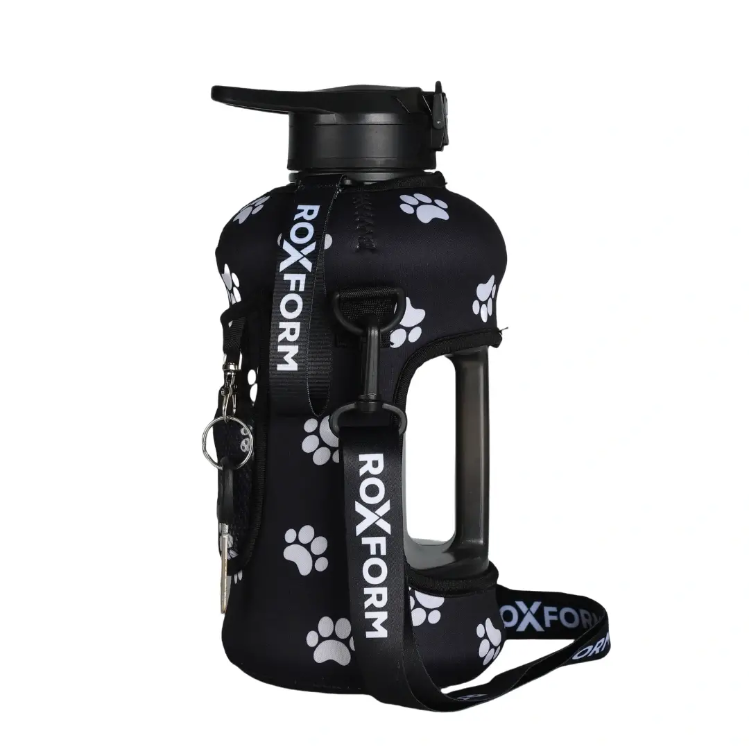 Roxform Suluk Matara 2200 ml, Premium PP Malzeme, Sağlıklı BPA & BPS İçermez, Kılıflı, Çift Kapaklı, Koku Yapmaz, Sızdırmaz ve Dayanıklı, Pati Cep Kılıf, Siyah - 4
