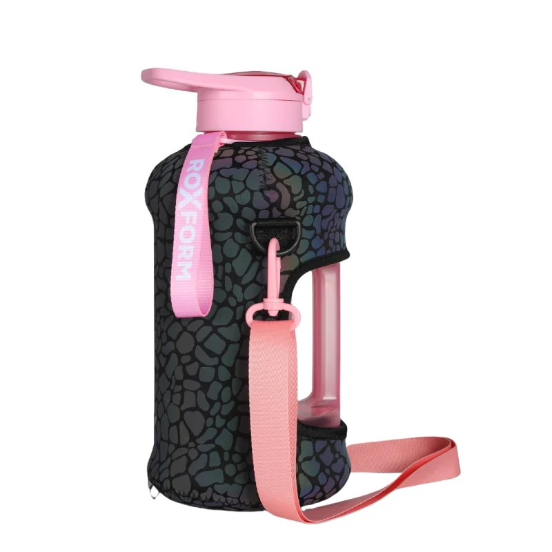 Roxform Suluk Matara 2200 ml, Premium PP Malzeme, Sağlıklı BPA & BPS İçermez, Kılıflı, Çift Kapaklı, Koku Yapmaz, Sızdırmaz ve Dayanıklı, Leopar Kılıf, Pembe - 5