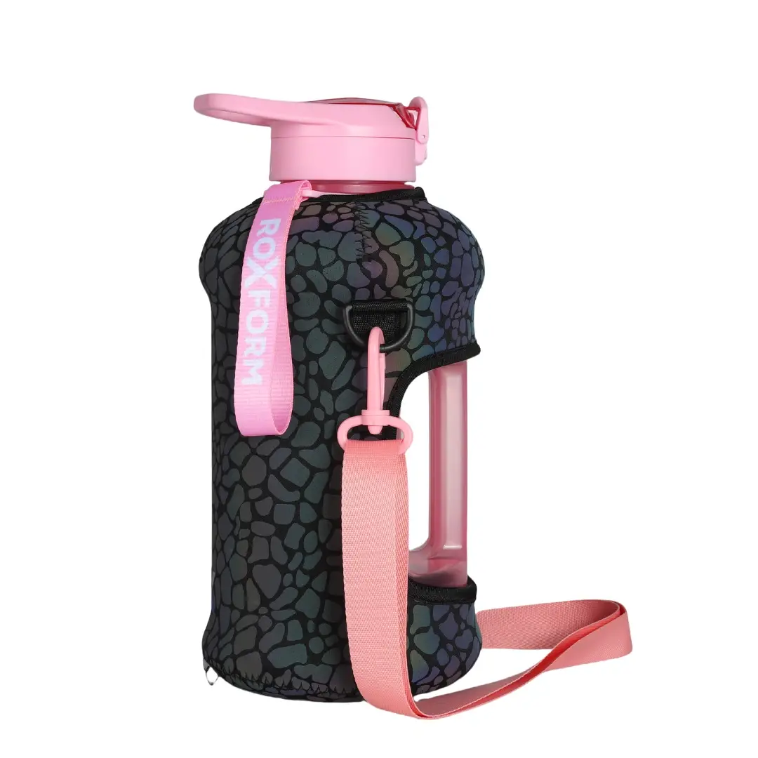 Roxform Suluk Matara 2200 ml, Premium PP Malzeme, Sağlıklı BPA & BPS İçermez, Kılıflı, Çift Kapaklı, Koku Yapmaz, Sızdırmaz ve Dayanıklı, Leopar Kılıf, Pembe - 5