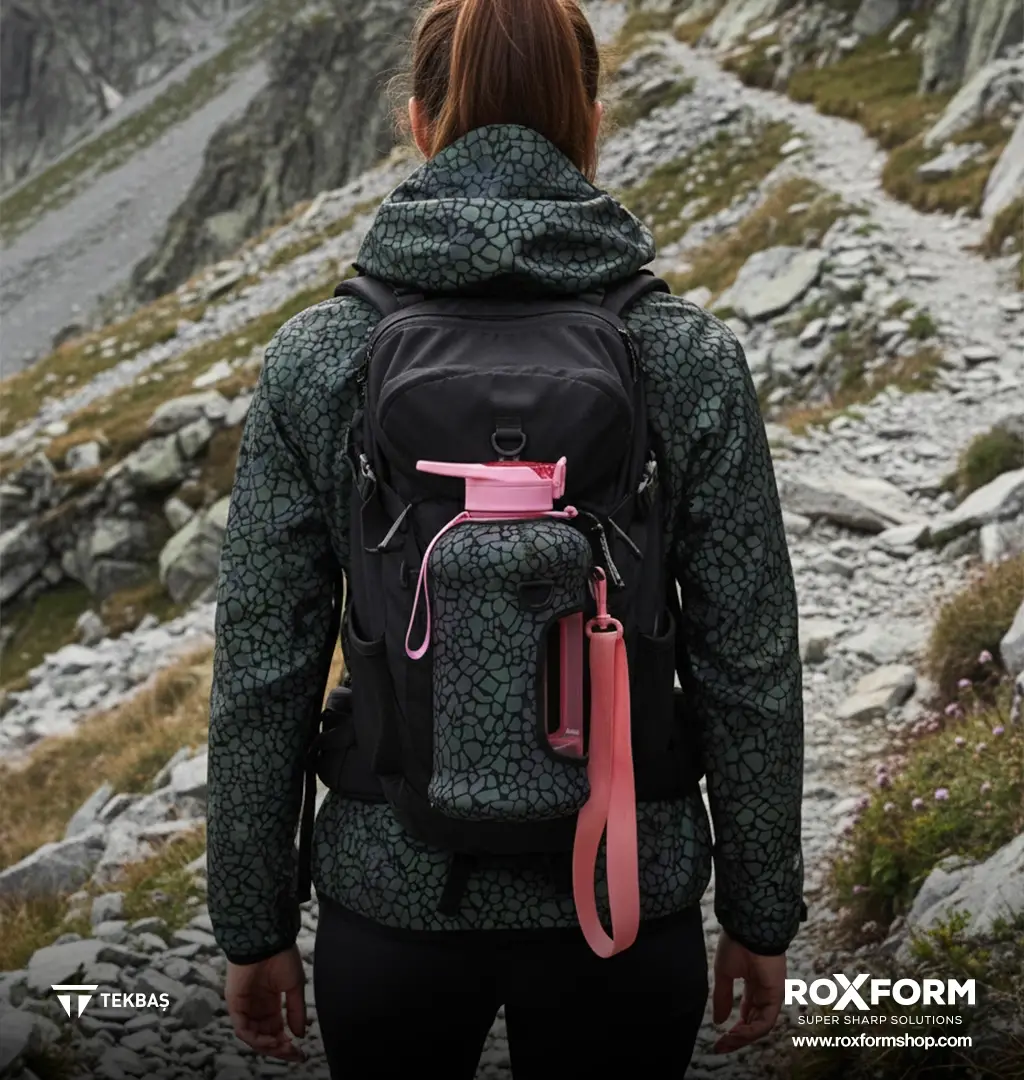 Roxform Suluk Matara 2200 ml, Premium PP Malzeme, Sağlıklı BPA & BPS İçermez, Kılıflı, Çift Kapaklı, Koku Yapmaz, Sızdırmaz ve Dayanıklı, Leopar Kılıf, Pembe - 4