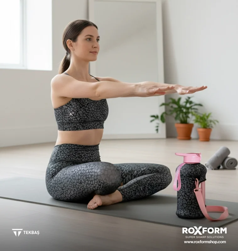 Roxform Suluk Matara 2200 ml, Premium PP Malzeme, Sağlıklı BPA & BPS İçermez, Kılıflı, Çift Kapaklı, Koku Yapmaz, Sızdırmaz ve Dayanıklı, Leopar Kılıf, Pembe - 2