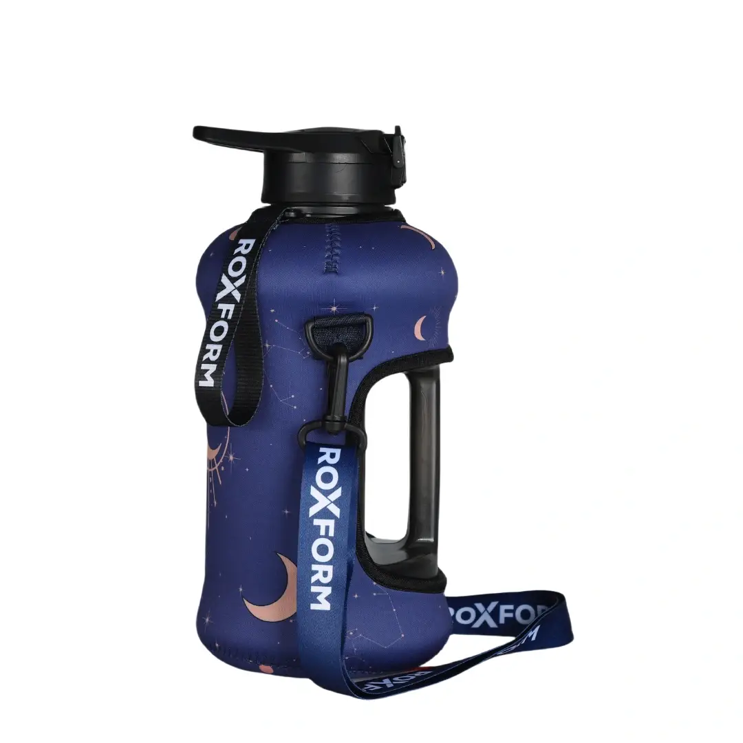 Roxform Suluk Matara 2200 ml, Premium PP Malzeme, Sağlıklı BPA & BPS İçermez, Kılıflı, Çift Kapaklı, Koku Yapmaz, Sızdırmaz ve Dayanıklı, Lacivert Ay Kılıf, Siyah - 4