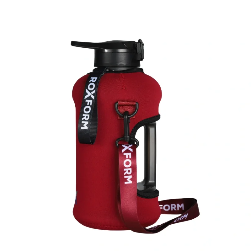 Roxform Suluk Matara 2200 ml, Premium PP Malzeme, Sağlıklı BPA & BPS İçermez, Kılıflı, Çift Kapaklı, Koku Yapmaz, Sızdırmaz ve Dayanıklı, Bordo Kılıf, Siyah - Roxform