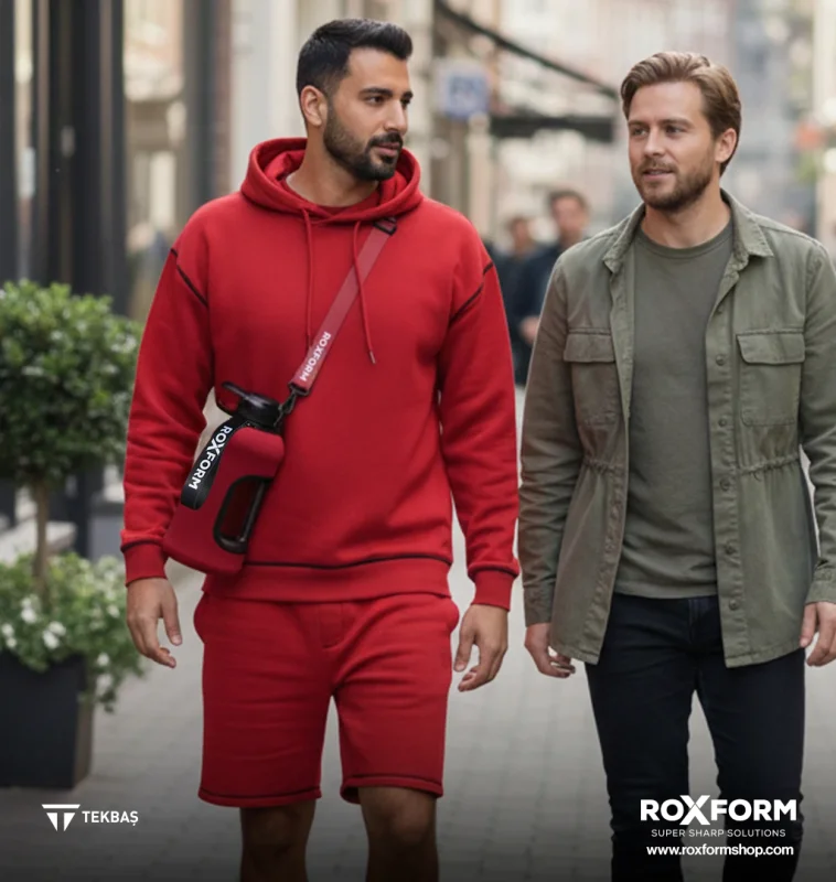 Roxform Suluk Matara 2200 ml, Premium PP Malzeme, Sağlıklı BPA & BPS İçermez, Kılıflı, Çift Kapaklı, Koku Yapmaz, Sızdırmaz ve Dayanıklı, Bordo Kılıf, Siyah - 3