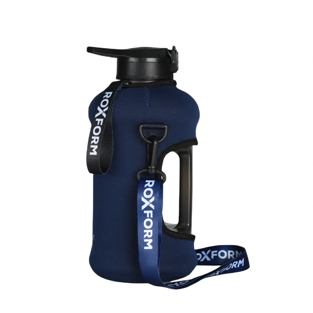 Roxform Suluk Matara 2200 ml, Premium PP Malzeme, Sağlıklı BPA & BPS İçermez, Kılıflı, Çift Kapaklı, Koku Yapmaz, Sızdırmaz ve Dayanıklı, Lacivert Kılıf, Siyah - 4