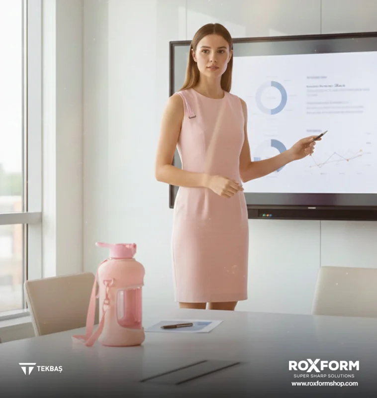 Roxform Suluk Matara 2200 ml, Premium PP Malzeme, Sağlıklı BPA & BPS İçermez, Kılıflı, Çift Kapaklı, Koku Yapmaz, Sızdırmaz ve Dayanıklı, Pembe Kılıf, Pembe - 3