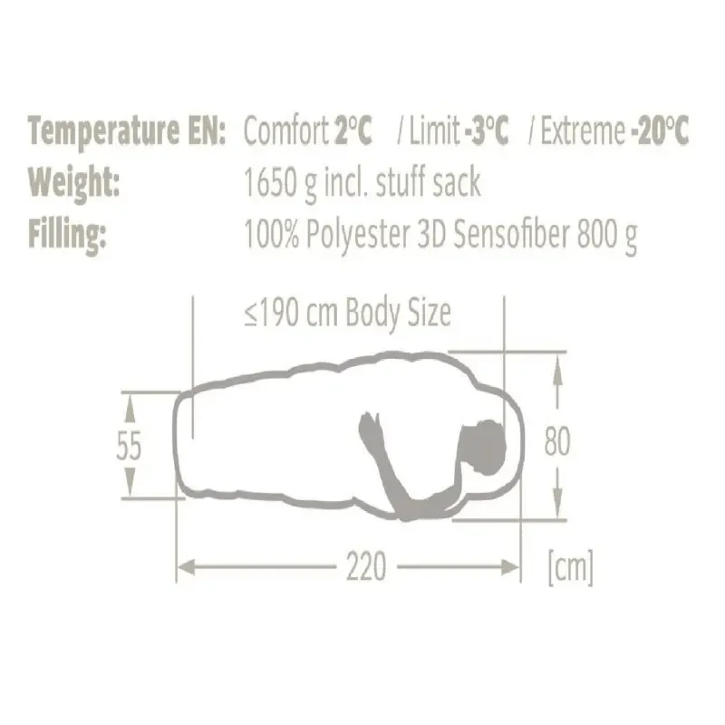 Vaude Sioux 800 SYN -20C Uyku Tulumu 12126 Kırmızı Left - 2